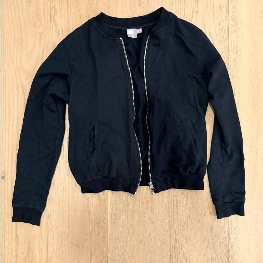 ASOS black bomber sweatshirt
